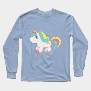 Unicorn Cute Sketch Art Design Long Sleeve T-Shirt